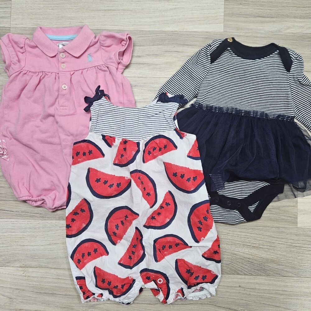 Baby Girl Rompers Summer Watermelon Ralph Lauren Gap Size 6 Months